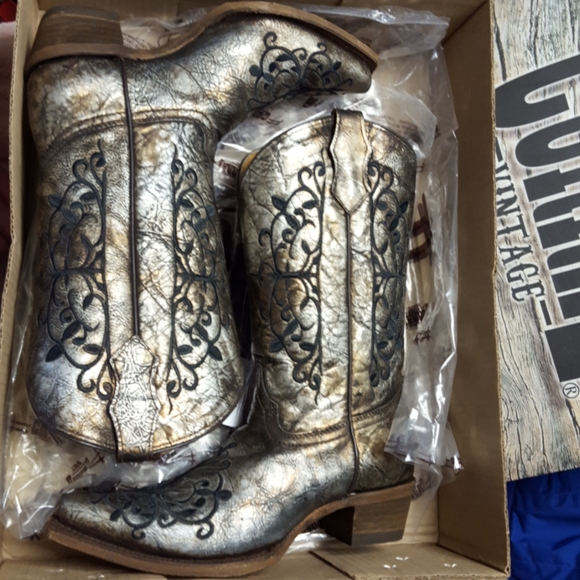 NIB Corral TEEN vintage bronze black boots size 6 - Picture 7 of 14